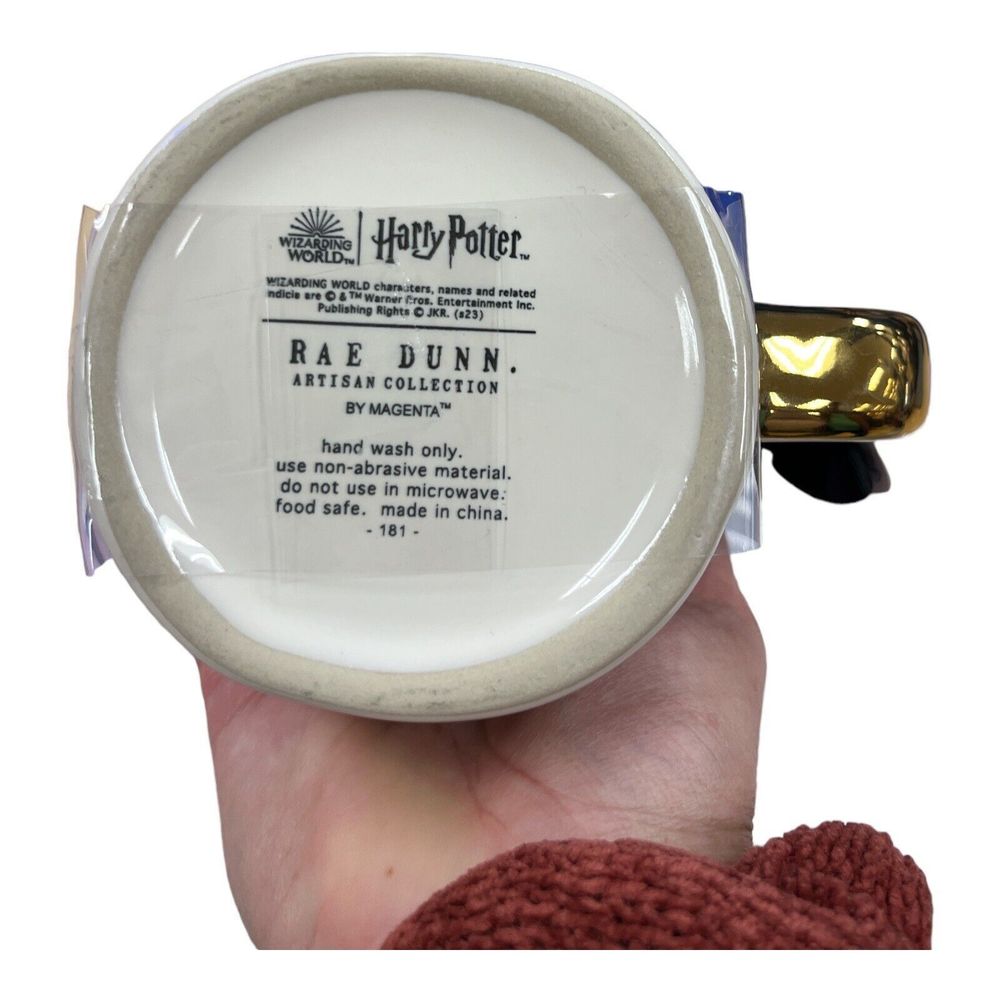 Rae Dunn HEDWIG Harry Potter Mug With Owl Topper Lid Hedwig Owl Brand New RARE - Picture 3 of 3
